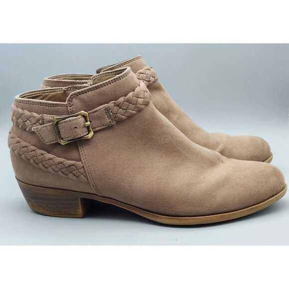 Life Stride Size 8.5M Side Zip Ankle Boots Block Heel Booties Brown Memory Foam - Picture 4 of 16